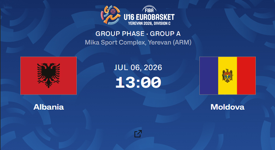 6.07.2026 Albania vs Moldova FIBA U16 EuroBasket 2026, Division C